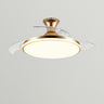 Simple White Round Dimming Ceiling Fan with LED Light Image - 9