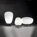 Simple White Round Geometric Glass Decor Table Lamp Image - 1