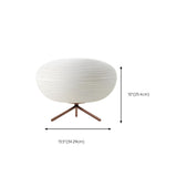 Simple White Round Geometric Glass Decor Table Lamp #size