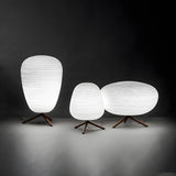 Simple White Round Geometric Glass Decor Table Lamp Image - 9