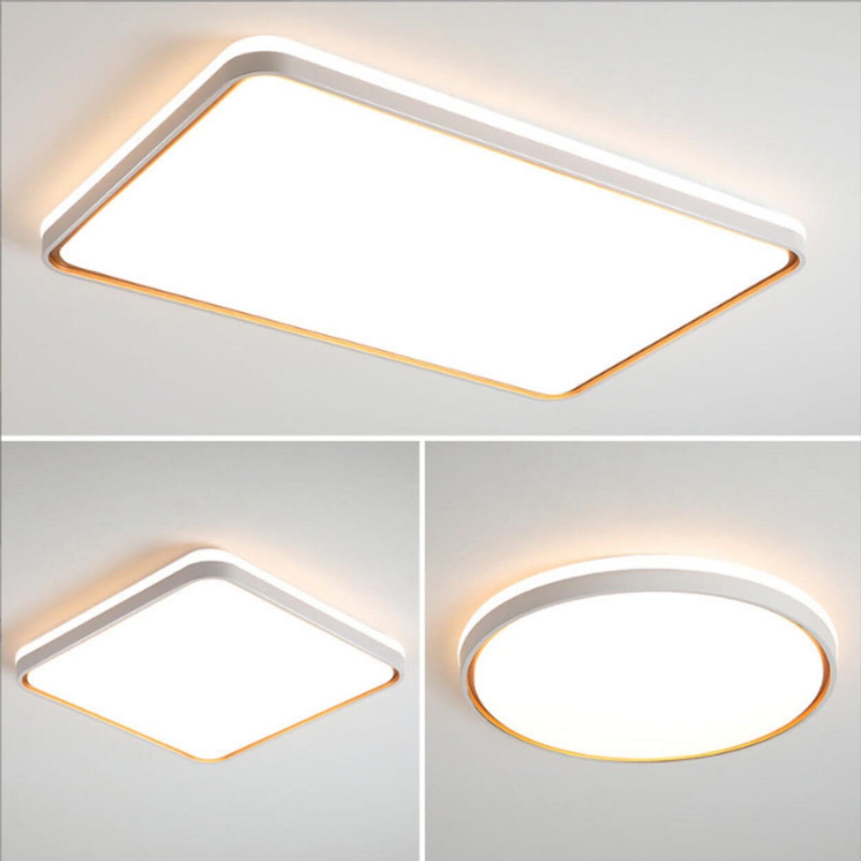 Simple White Round LED Flush Mount Ceiling Lamp Bedroom  Image - 2