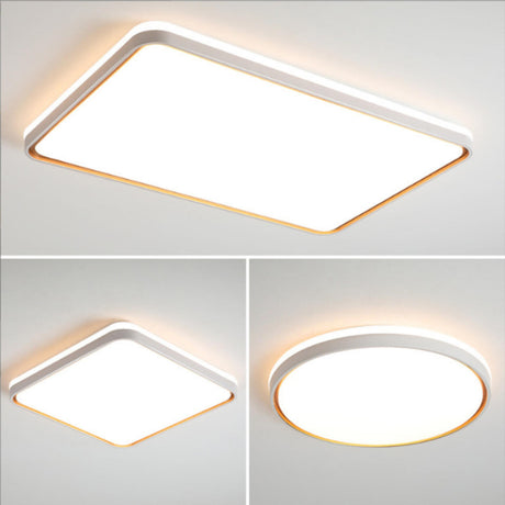 Simple White Round LED Flush Mount Ceiling Lamp Bedroom  Image - 2