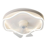 Simple White Round Linear Wave Ceiling Fan with Light Image - 5