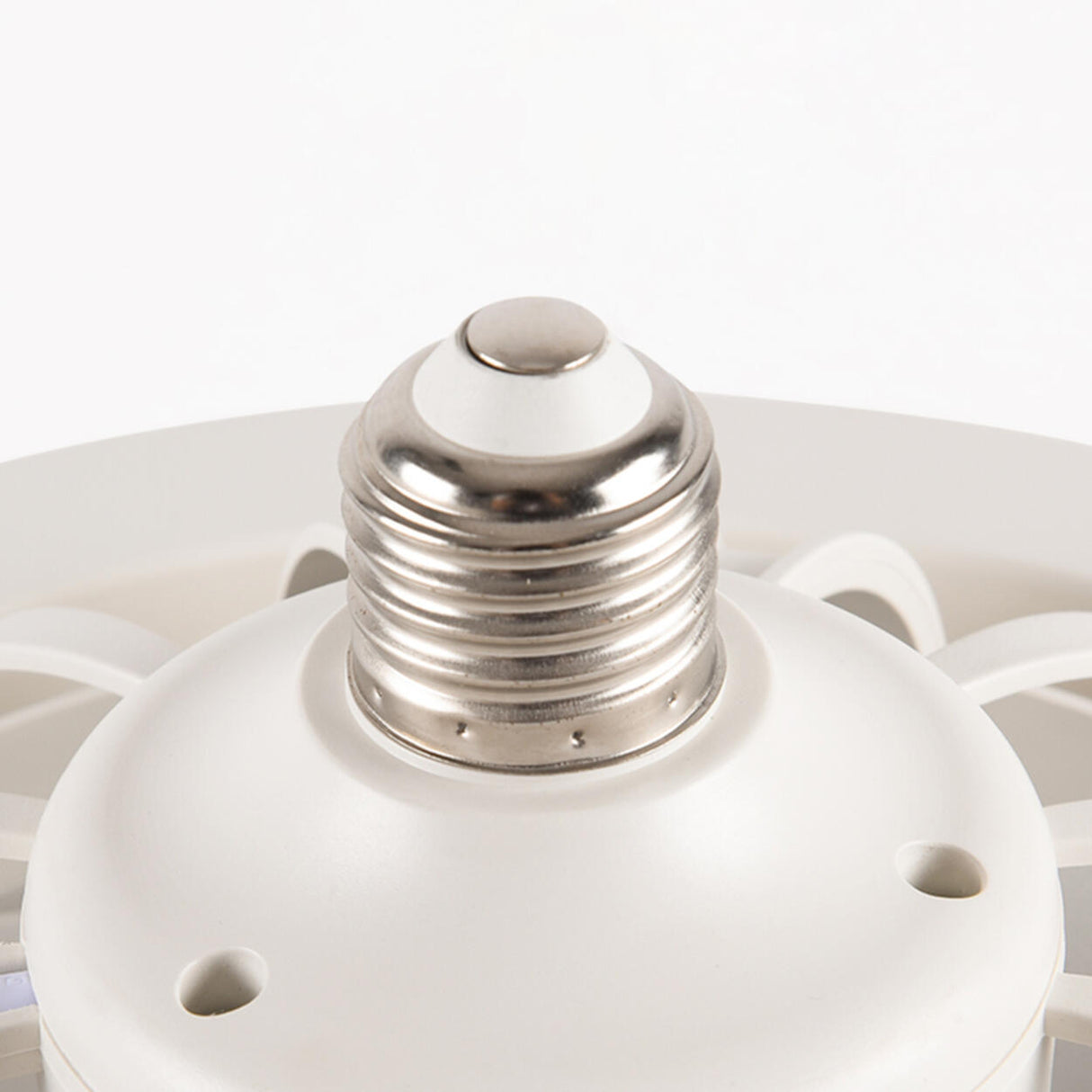 Simple White Round Modern Small Ceiling Fan with Light Image - 16