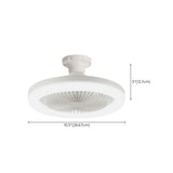 Simple White Round Modern Small Ceiling Fan with Light Image - 18