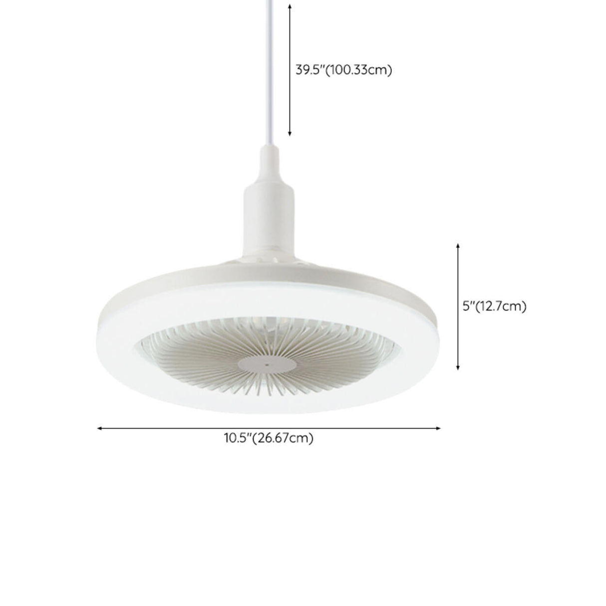 Simple White Round Modern Small Ceiling Fan with Light Image - 19