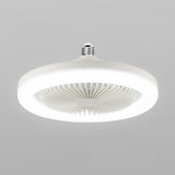 Simple White Round Modern Small Ceiling Fan with Light Image - 3