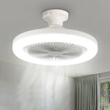 Simple White Round Modern Small Ceiling Fan with Light Image - 8