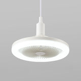 Simple White Round Modern Small Ceiling Fan with Light Image - 9