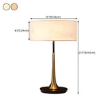 Simple White Sleek Modern Brass Drum Table Lamp Image - 14