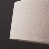 Simple White Sleek Modern Brass Drum Table Lamp Image - 8