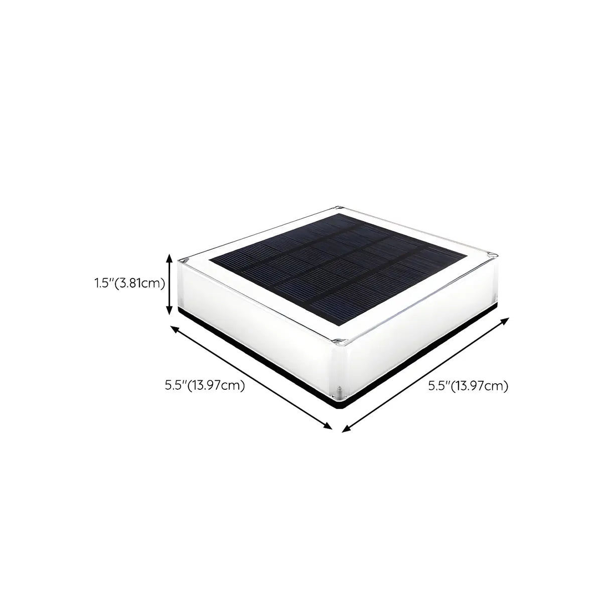 Simple White Square Solar Waterproof Pool Post Light 