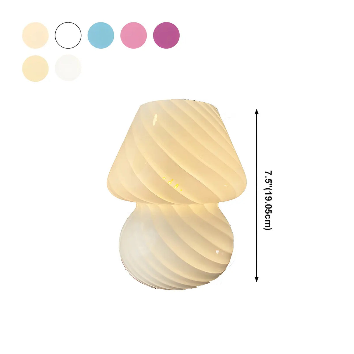 Simple White Striped Glass Atmosphere Table Lamp 