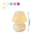 Simple White Striped Glass Atmosphere Table Lamp #size