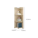 Simple White Wood Corner Vertical Display Bookcase Image - 18