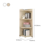 Simple White Wood Corner Vertical Display Bookcase Image - 20