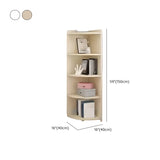 Simple White Wood Corner Vertical Display Bookcase Image - 21