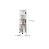 Simple White Wood Corner Vertical Display Bookcase Image - 23