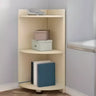 Simple White Wood Corner Vertical Display Bookcase Image - 9