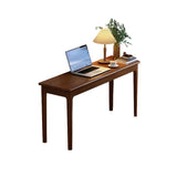 Simple White Wood Rectangular Drawers Computer Desk Image - 5