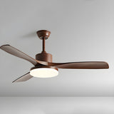 Simple Wood 3 Blade Windmill Ceiling Fan with LED Light Image - 13