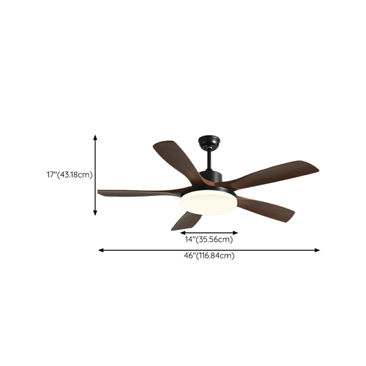 Simple Wood 3 Blade Windmill Ceiling Fan with LED Light Image - 20