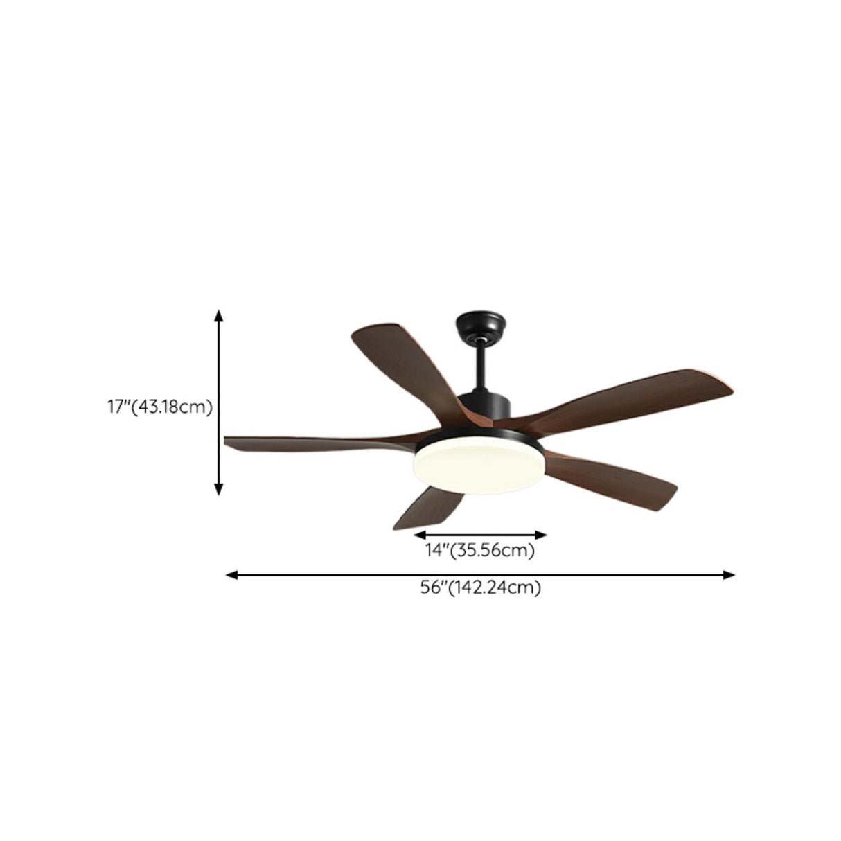 Simple Wood 3 Blade Windmill Ceiling Fan with LED Light Image - 21