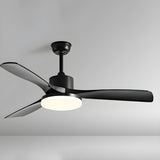 Simple Wood 3 Blade Windmill Ceiling Fan with LED Light Image - 4