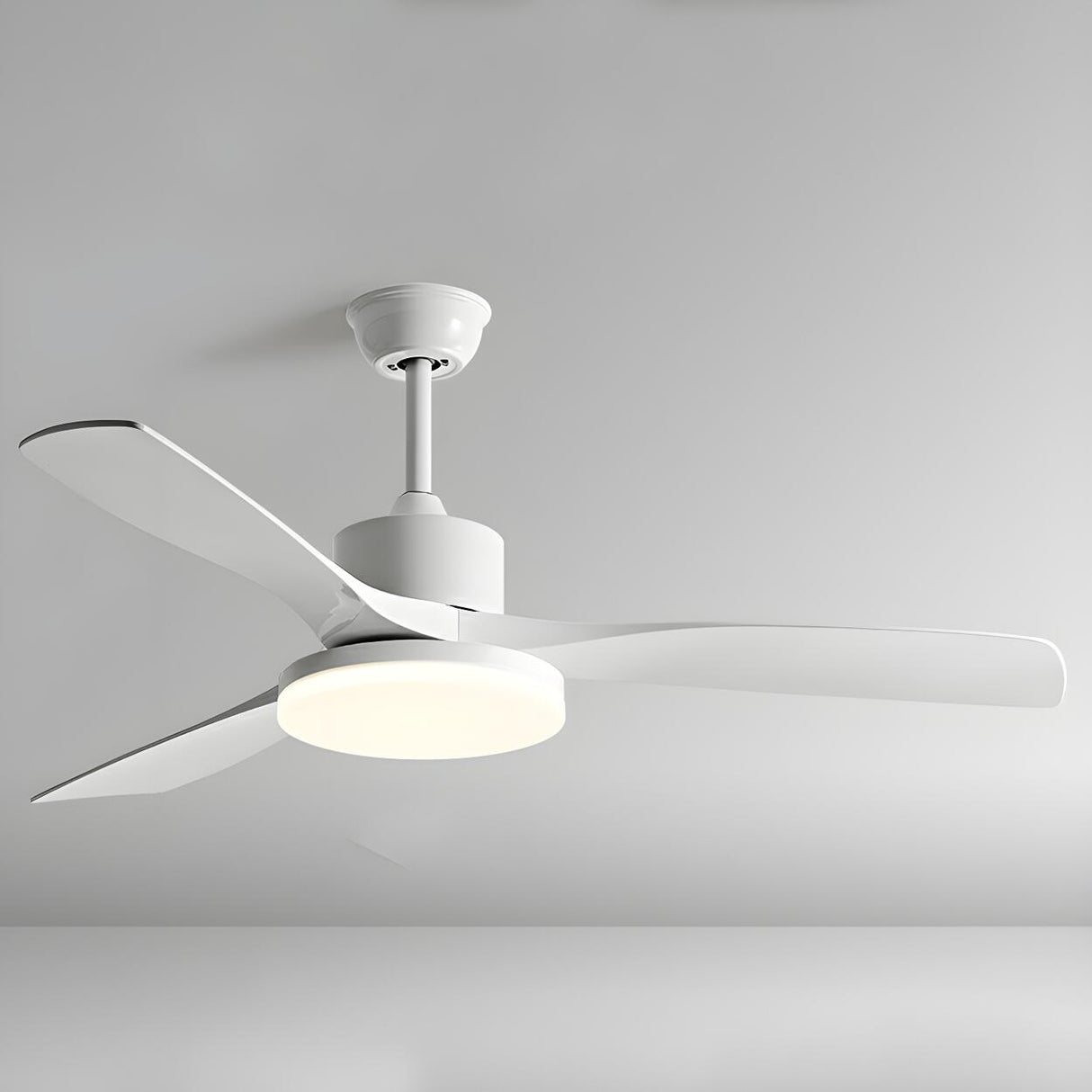 Simple Wood 3 Blade Windmill Ceiling Fan with LED Light Image - 7