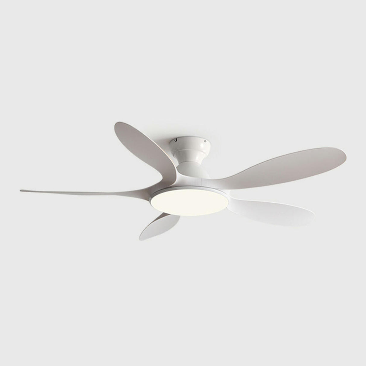 Simple Wood Grain 5 Blade Ceiling Fan with LED Light Image - 12