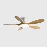 Simple Wood Grain 5 Blade Ceiling Fan with LED Light Image - 13