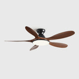 Simple Wood Grain 5 Blade Ceiling Fan with LED Light Image - 14