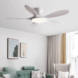 Simple Wood Grain 5 Blade Ceiling Fan with LED Light Image - 3