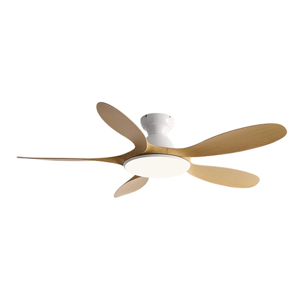 Simple Wood Grain 5 Blade Ceiling Fan with LED Light Image - 5