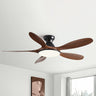 Simple Wood Grain 5 Blade Ceiling Fan with LED Light Image - 8