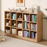 Simple Wood Modular Cubic Vertical Storage Bookcase Image - 1