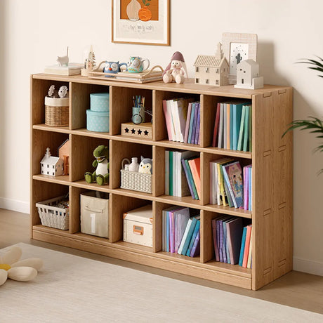 Simple Wood Modular Cubic Vertical Storage Bookcase Image - 1