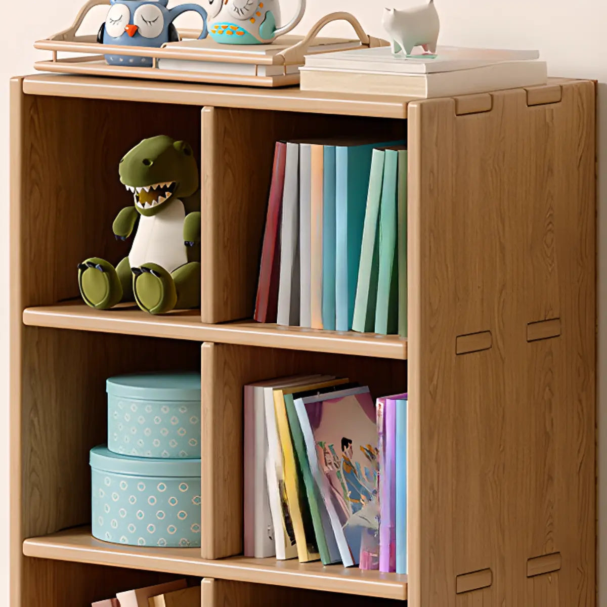 Simple Wood Modular Cubic Vertical Storage Bookcase Image - 10