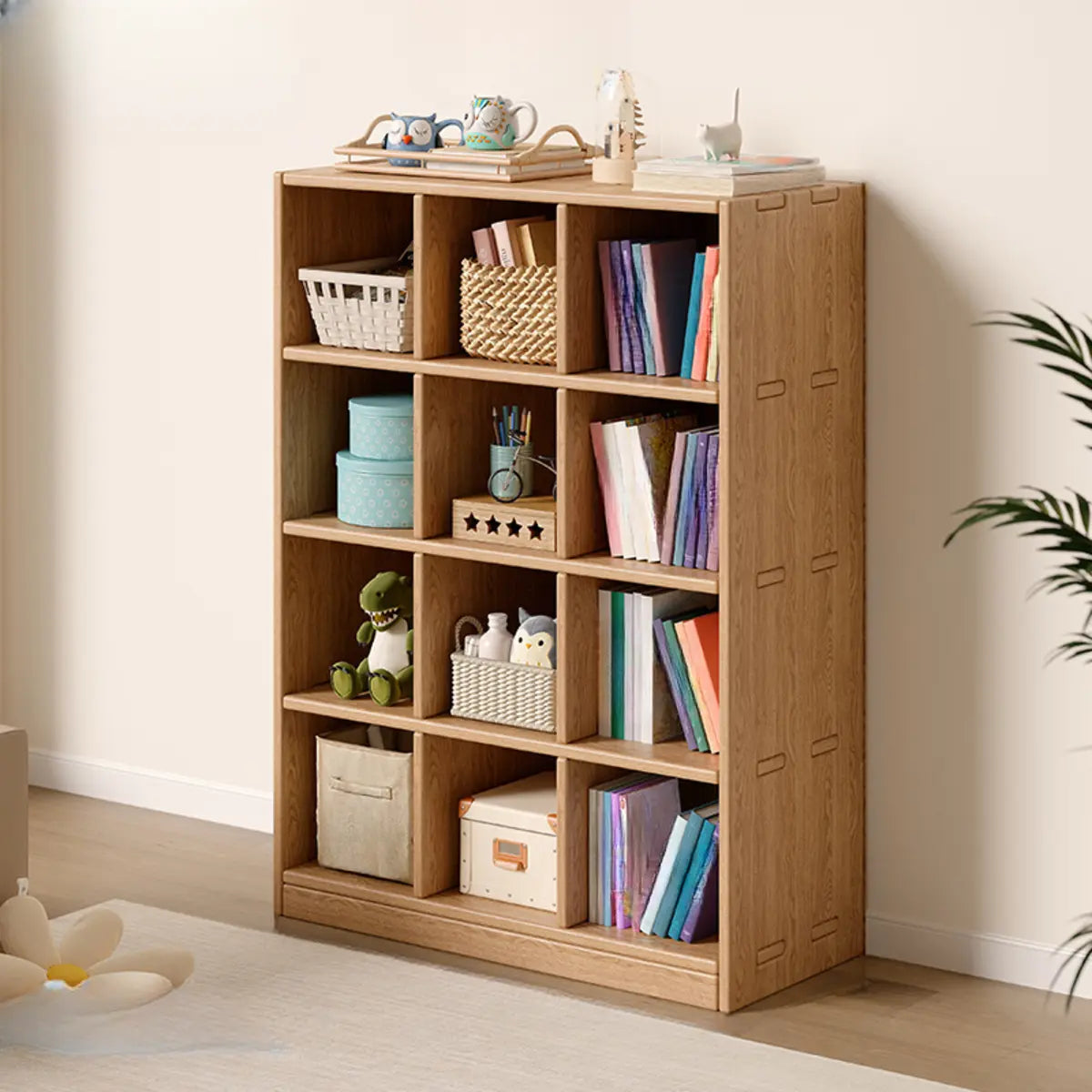 Simple Wood Modular Cubic Vertical Storage Bookcase Image - 13