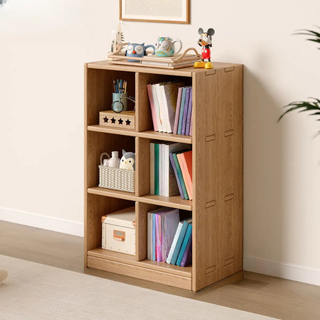 Simple Wood Modular Cubic Vertical Storage Bookcase Image - 2