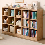 Simple Wood Modular Cubic Vertical Storage Bookcase Image - 3