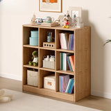 Simple Wood Modular Cubic Vertical Storage Bookcase Image - 4