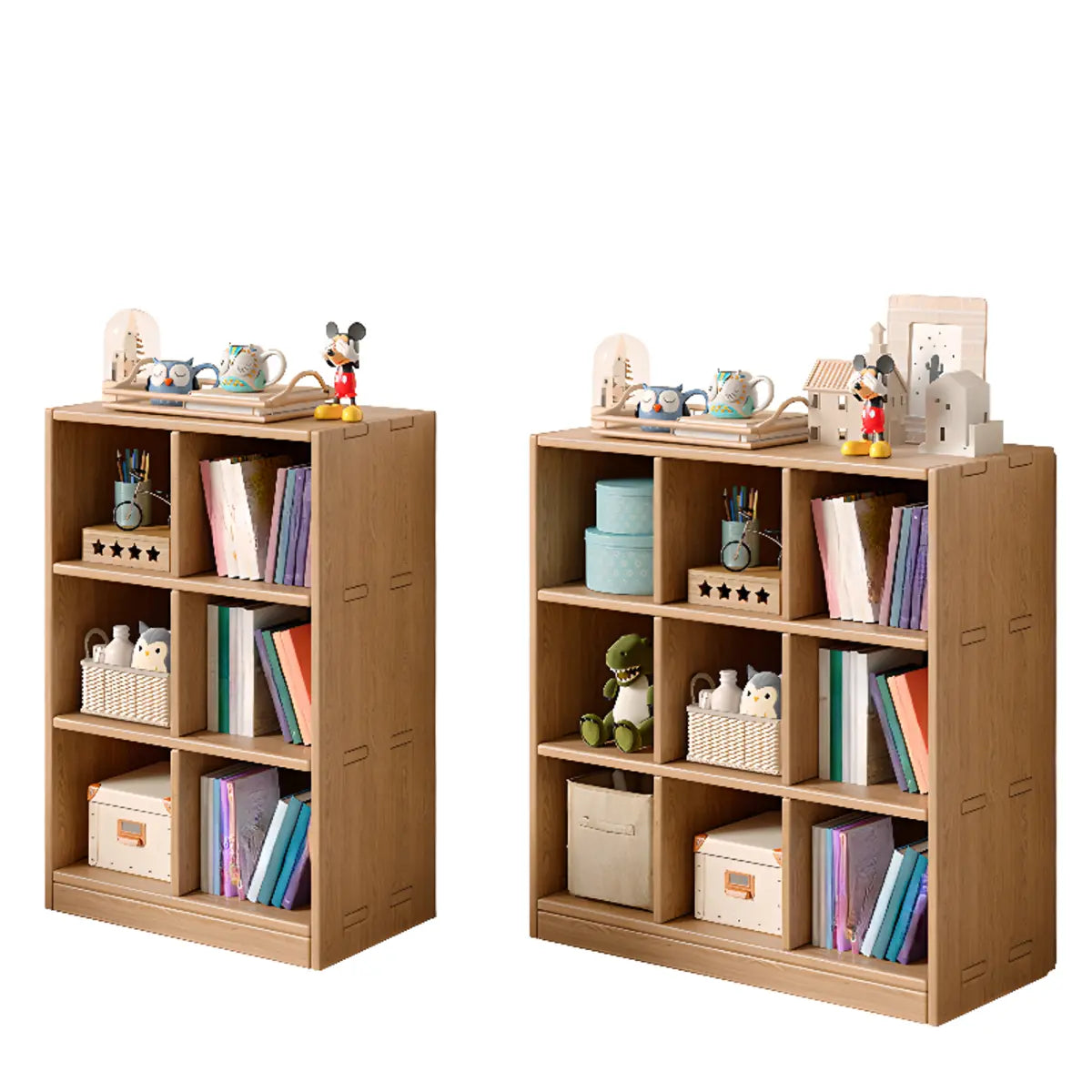 Simple Wood Modular Cubic Vertical Storage Bookcase Image - 8