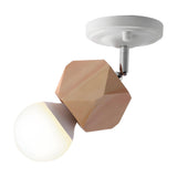 Simple Wood Top Bare Bulb Semi-Flush Mount Lamp 1-Light Image - 13