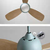 Simple Wooden 3 Blade Modern Dimming Ceiling Fan Light Image - 13