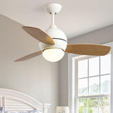 Simple Wooden 3 Blade Modern Dimming Ceiling Fan Light Image - 16