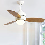 Simple Wooden 3 Blade Modern Dimming Ceiling Fan Light Image - 18