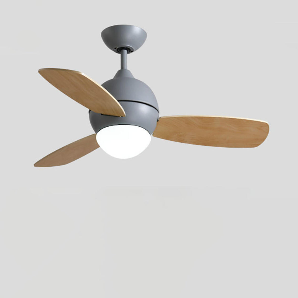 Simple Wooden 3 Blade Modern Dimming Ceiling Fan Light Image - 6