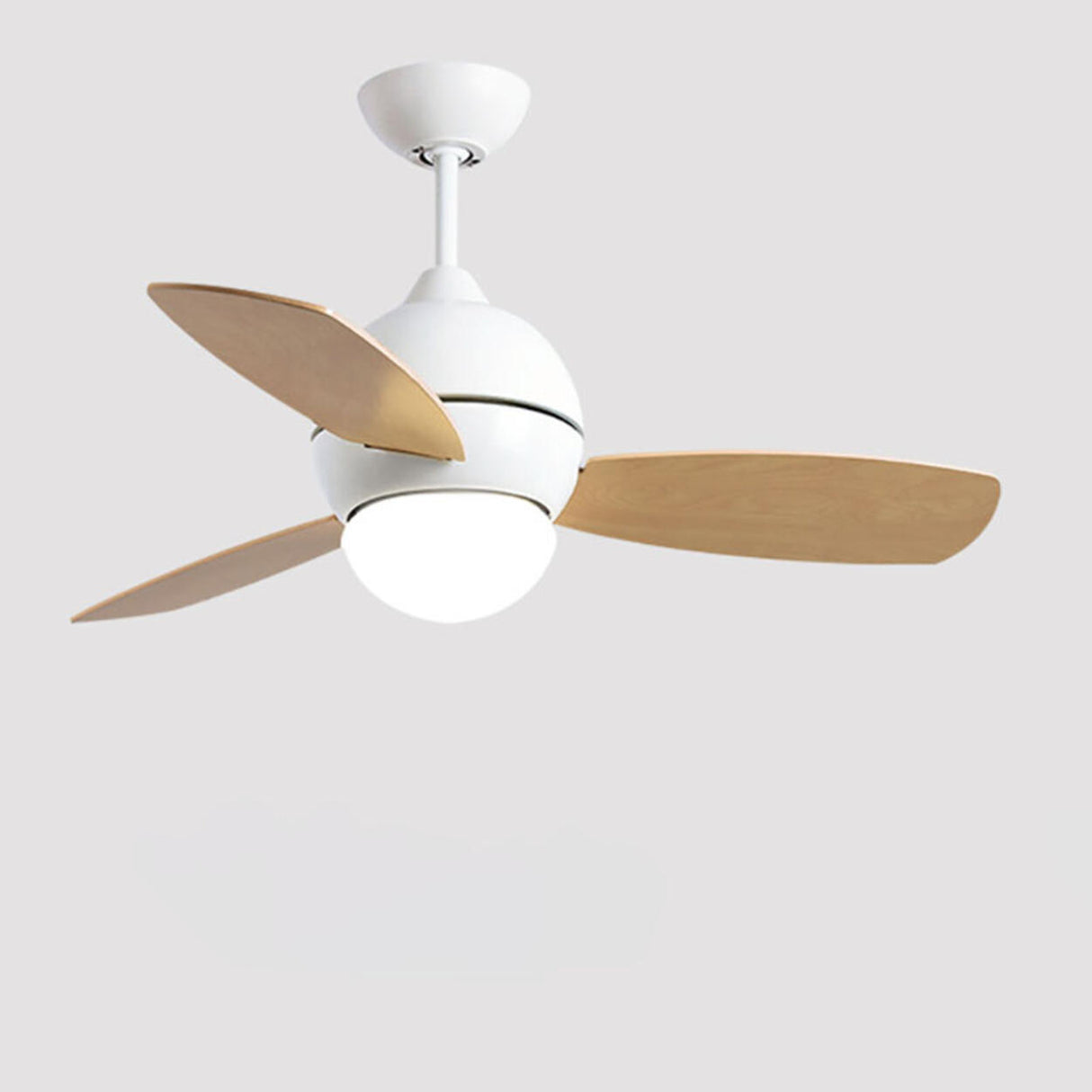 Simple Wooden 3 Blade Modern Dimming Ceiling Fan Light Image - 8