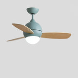 Simple Wooden 3 Blade Modern Dimming Ceiling Fan Light Image - 9